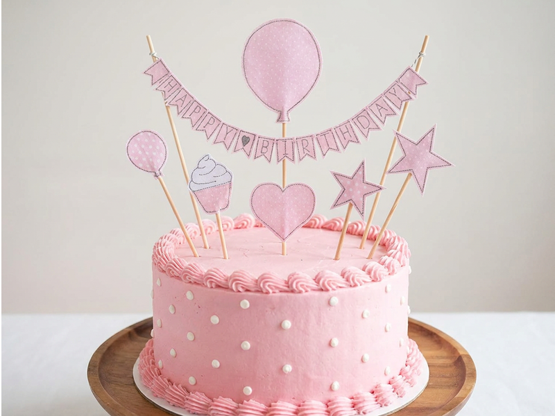 Preview: Caketopper Happy Birthday - ITH-Stickdatei